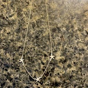 Triple starfish adjustable necklace